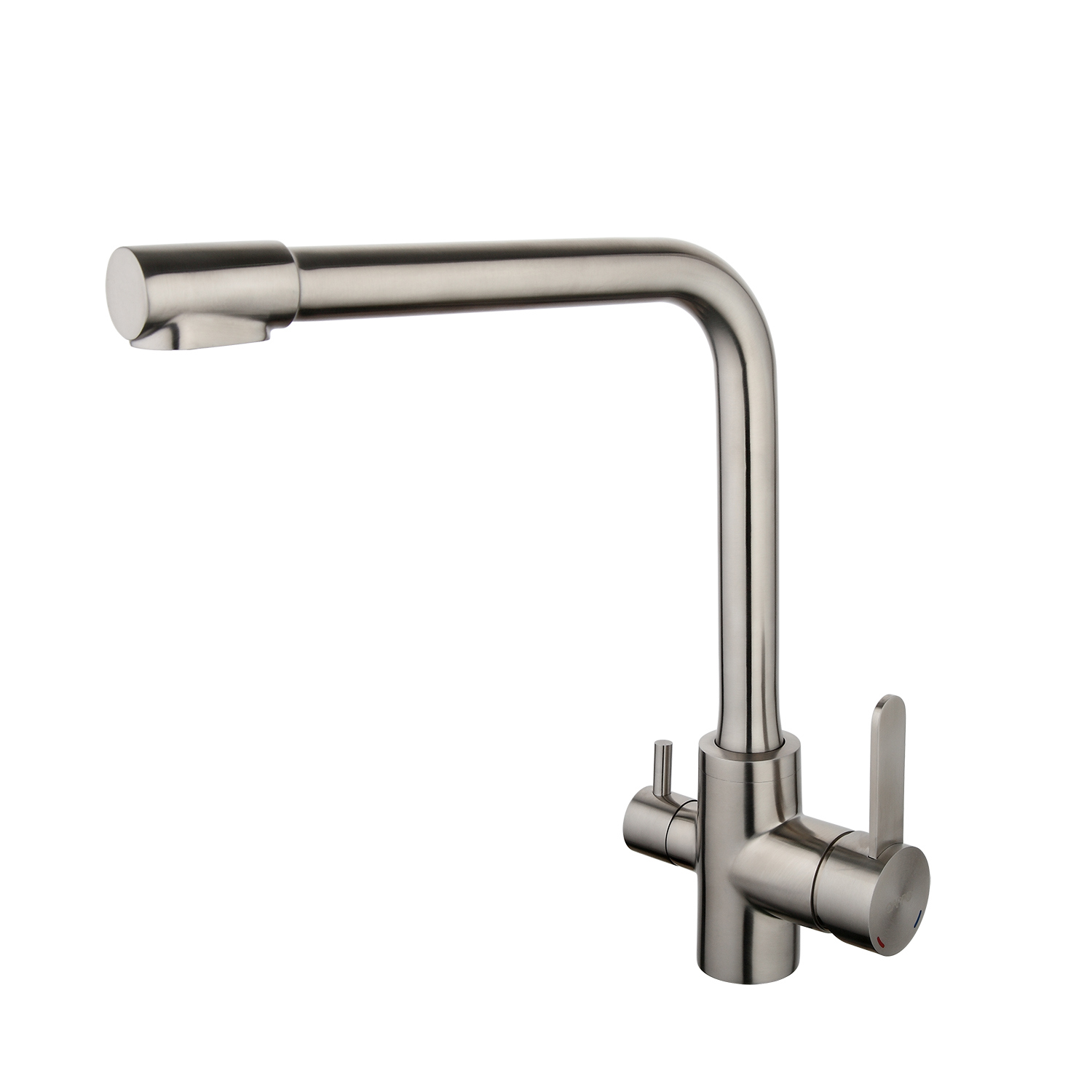 Изображение товара Смеситель для кухни с поворотным изливом и фильтром Gappo G4399-1 сатин