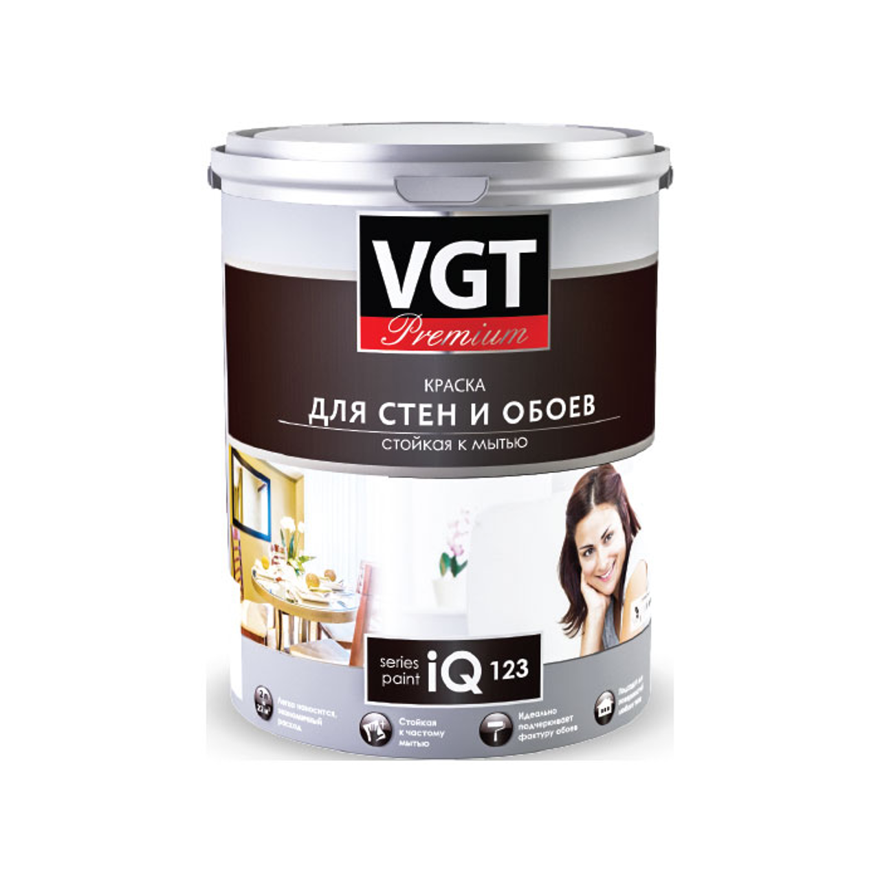 Изображение товара Краска для стен и потолков VGT 20148 белая 2 л глубокоматовая
