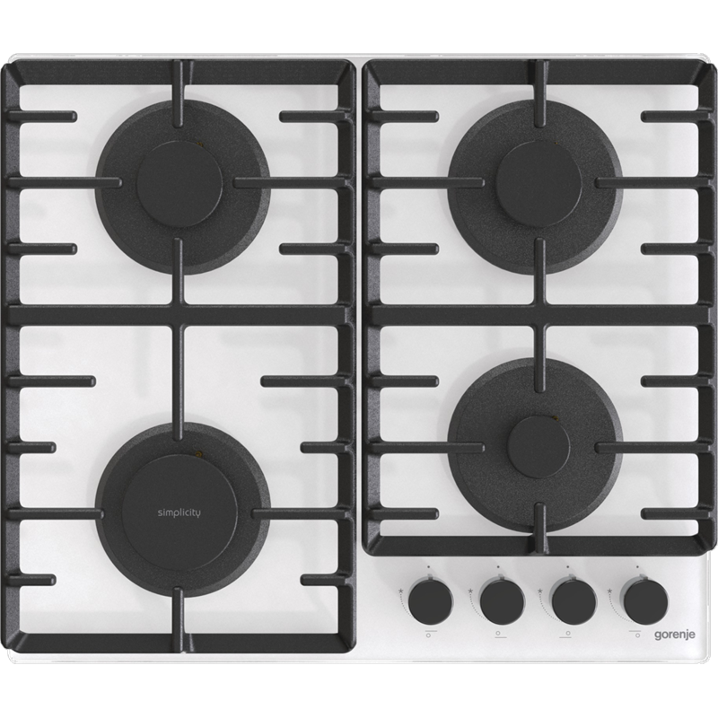 Изображение товара Газовая варочная панель Gorenje GT642SYW 4 конфорки белая встроенная