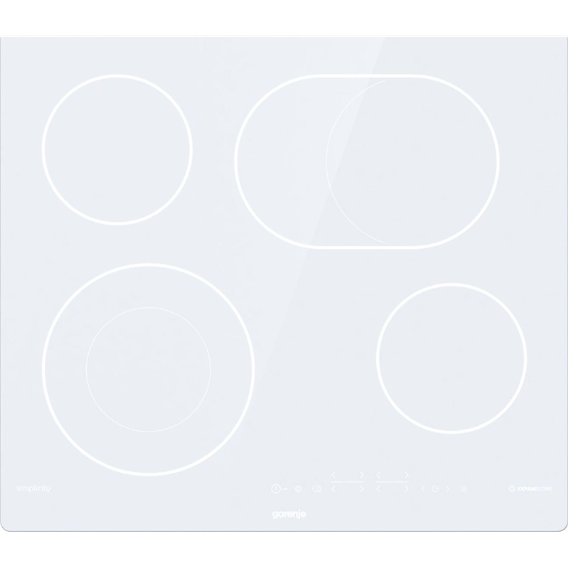 Изображение товара Электрическая варочная панель Gorenje ECT643SYW 4 конфорки белая стеклокерамика