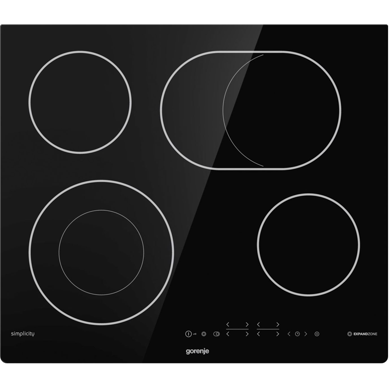 Изображение товара Электрическая варочная панель Gorenje ECT643SYB 59.50 см 4 конфорки цвет черный Изображение товара Электрическая варочная панель Gorenje ECT643SYB 59.50 см 4 конфорки цвет черный
