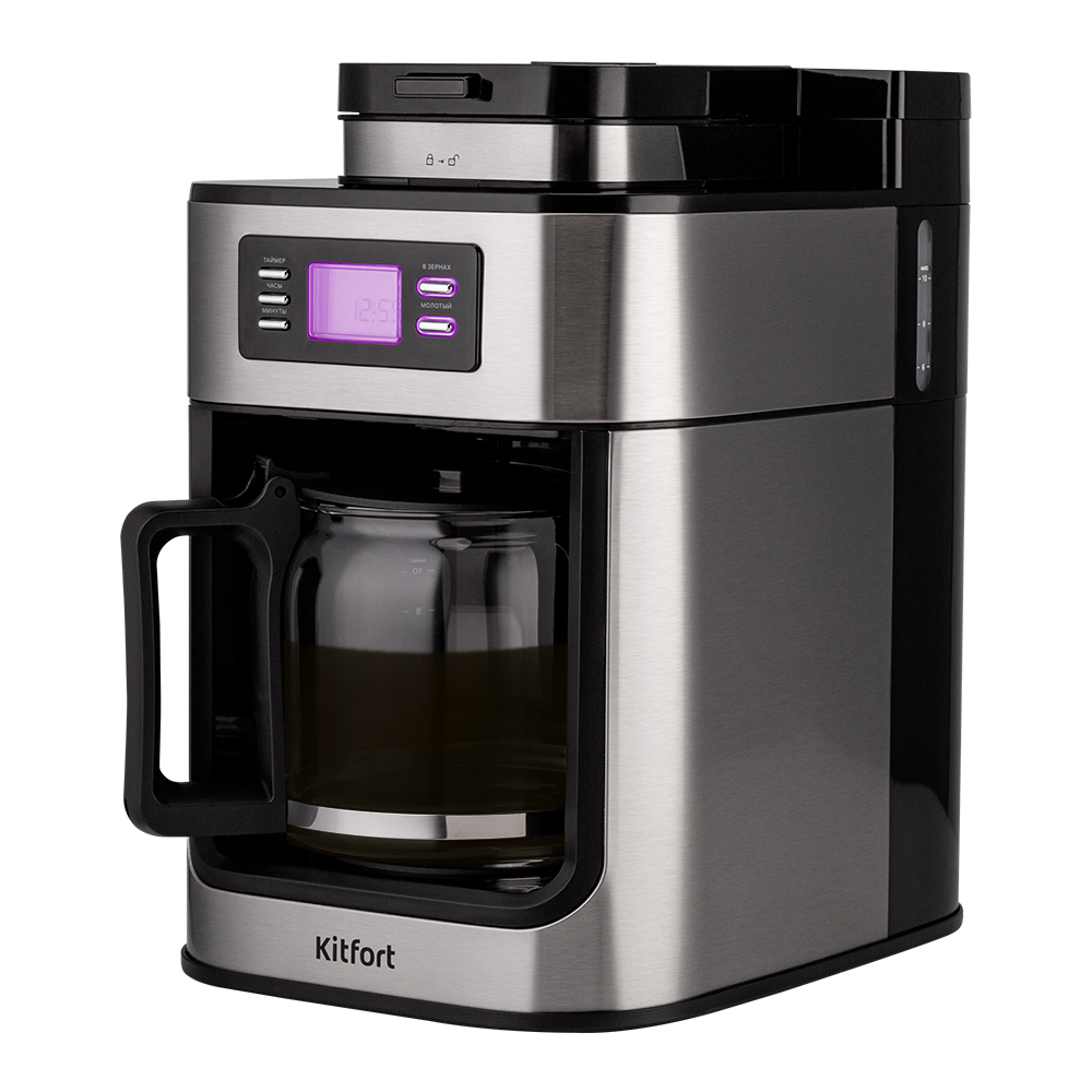 Изображение товара Капельная кофеварка KITFORT КТ-781 с кофемолкой и автоотложенным стартом