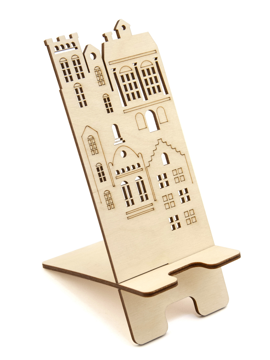 Изображение товара Подставка для телефона "Старый город" сборная модель, фанера