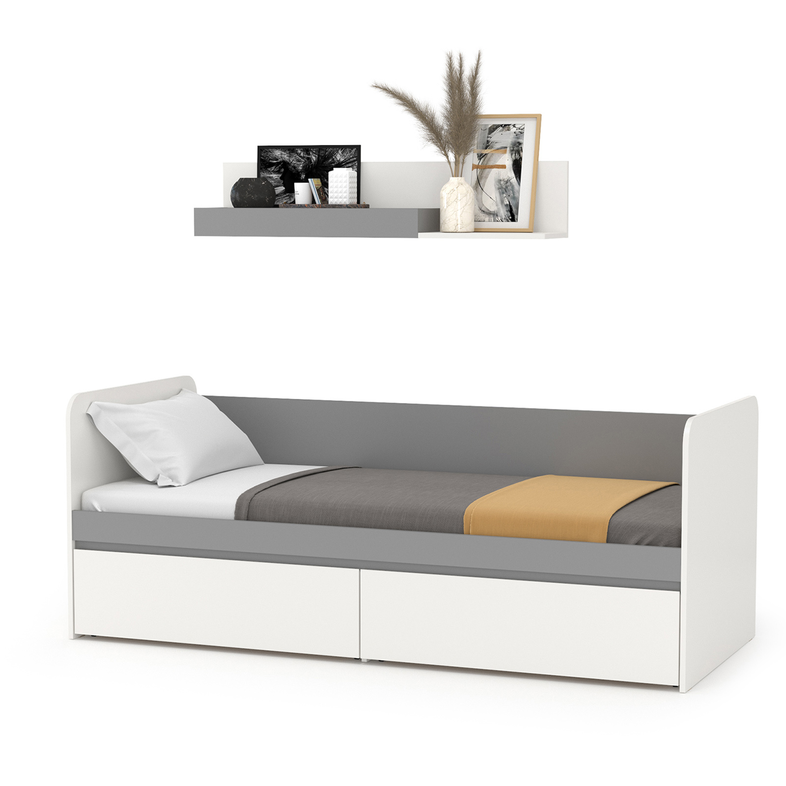 Изображение товара Детская кровать Моби Торонто 194x150x84 см с ящиками и полкой