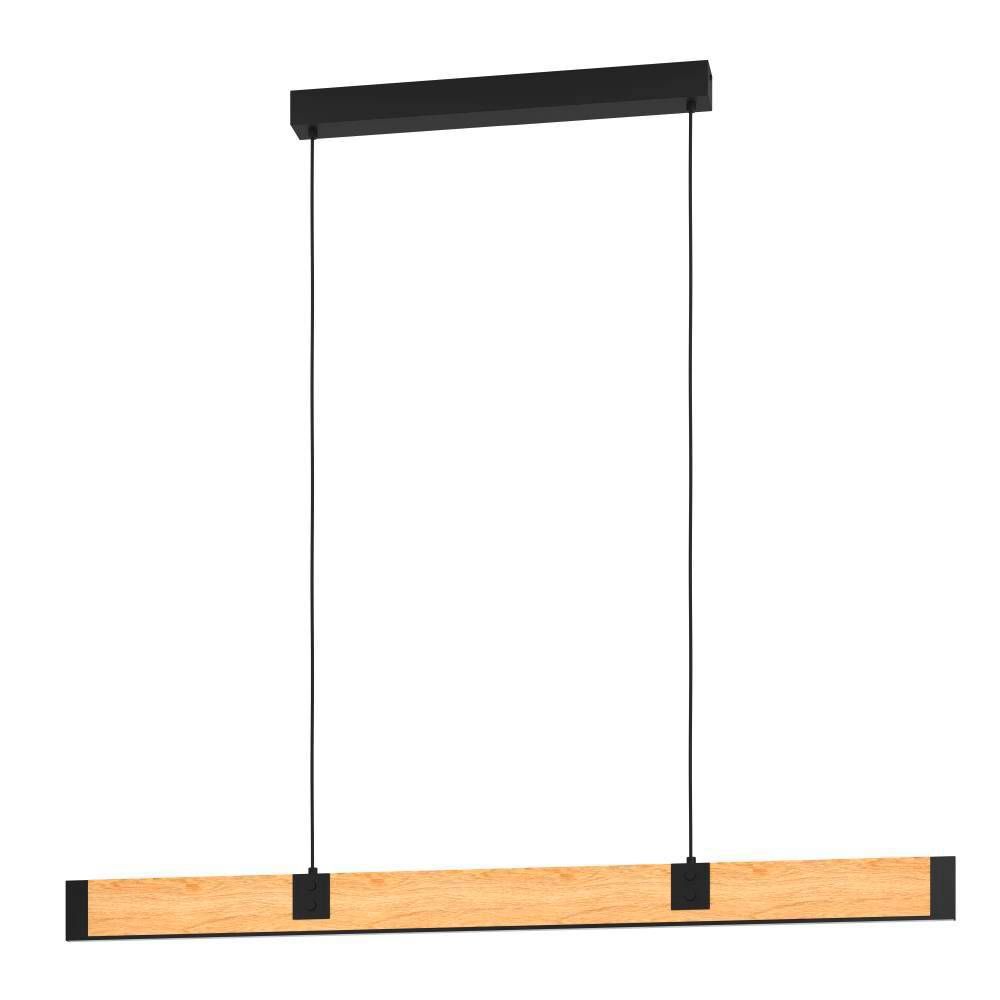 Изображение товара Светильник подвесной светодиодный EGLO Caminarro 1.9 м² черный с деревянным плафоном
