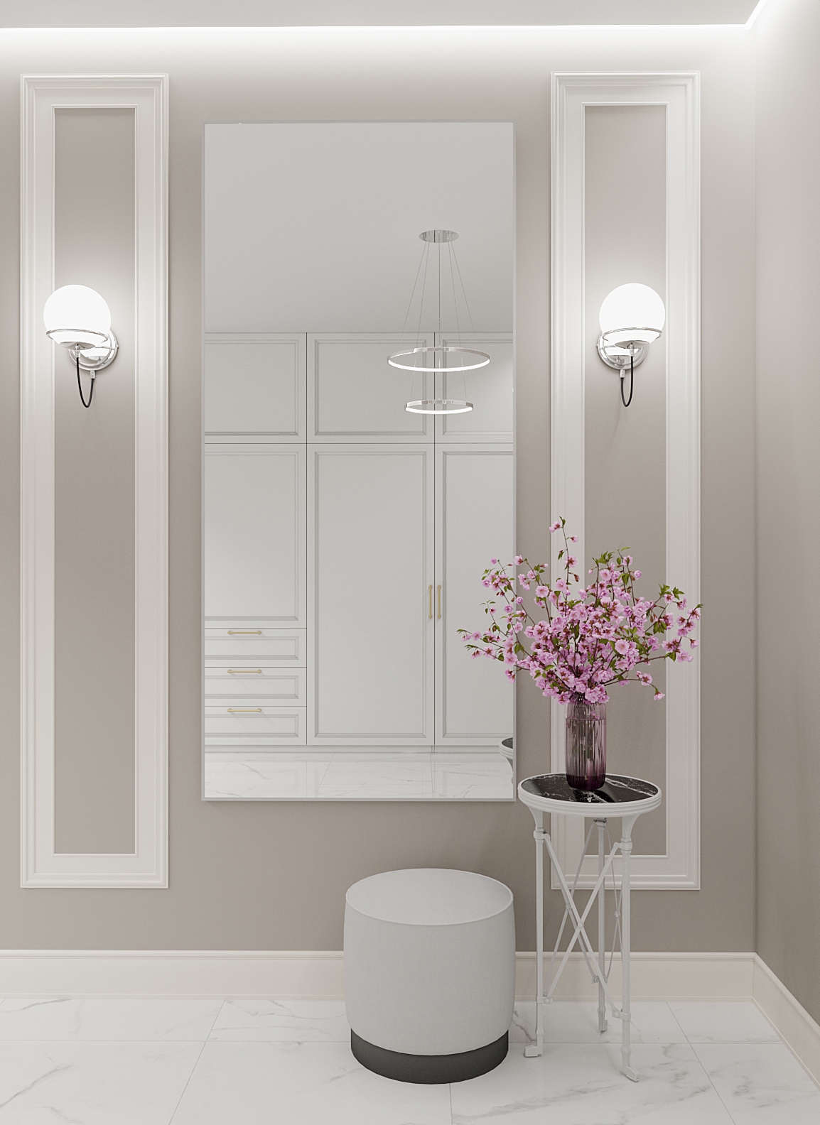 Зеркало интерьерное в алюминиевой раме настенное ONE Mirror 180x80 см ...