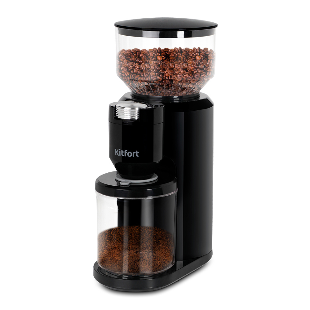 Изображение товара Кофемолка Kitfort КТ-7117 150 Вт черная для эспрессо и френч-пресса
