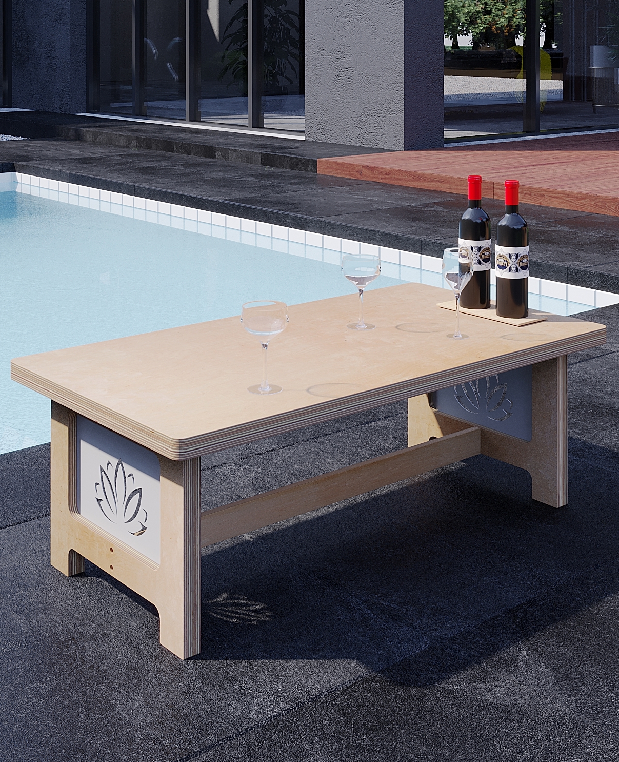 Изображение товара Нераздвижной садовый стол Классика 115 см из дерева INDSPACE Россия