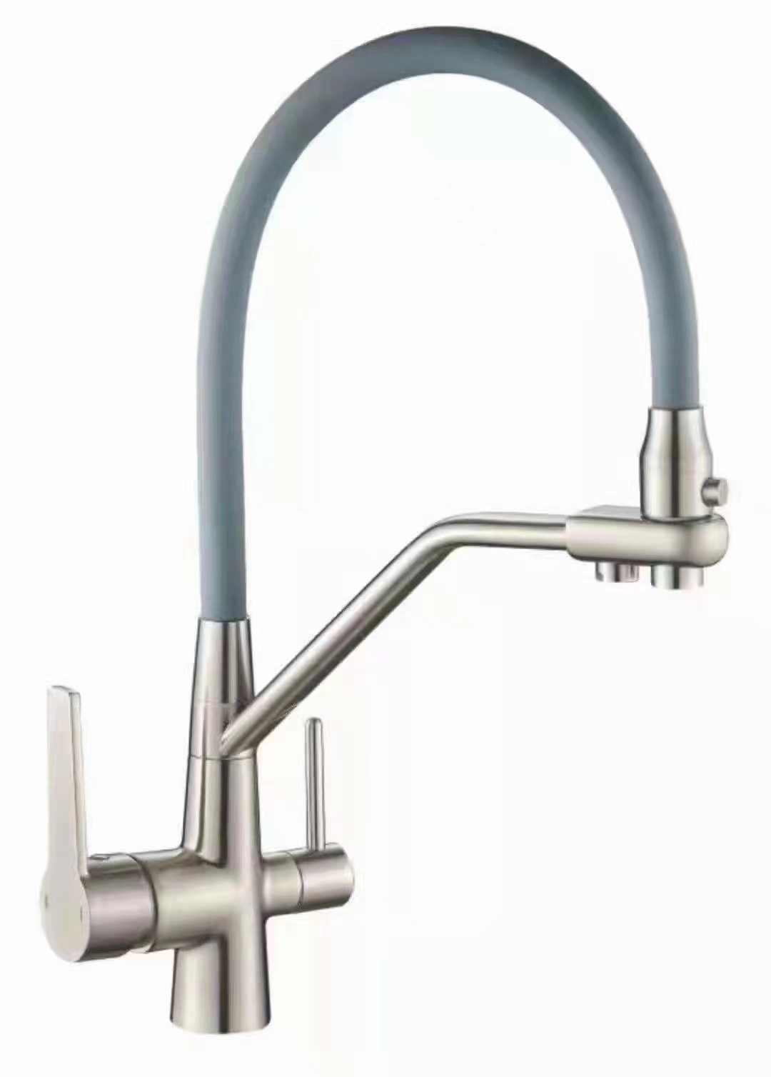 Изображение товара Смеситель D-LIN H159317 однорычажный с изливом 21 см, серый матовый