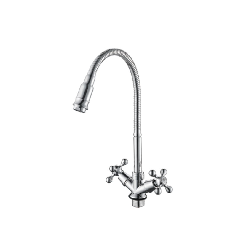 Изображение товара Смеситель D-LIN D151807-Q двухвентильный сатиновый хром 25 см