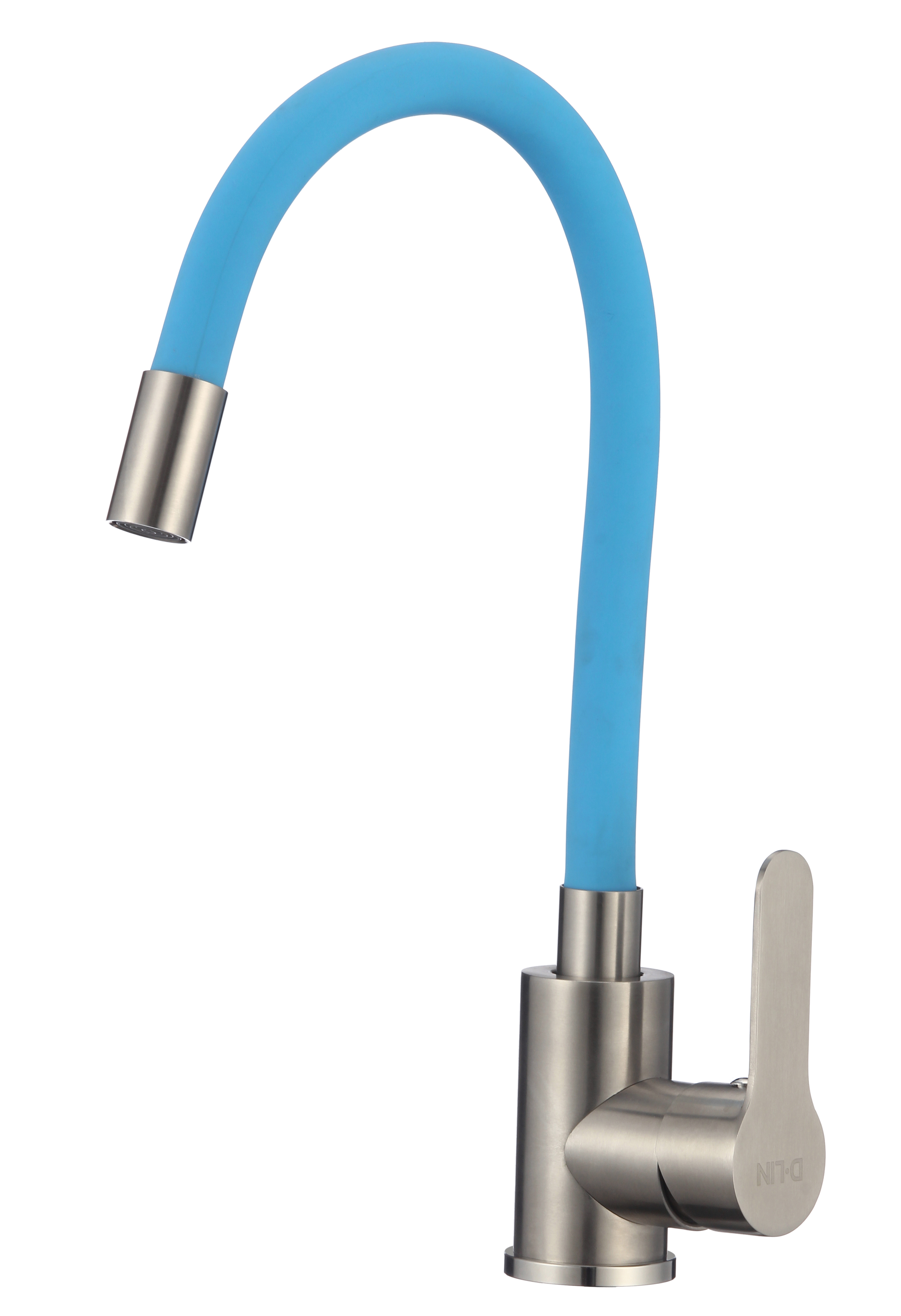 Изображение товара Смеситель для кухни однорычажный D-lin H155316-6 излив 15 см цвет голубой