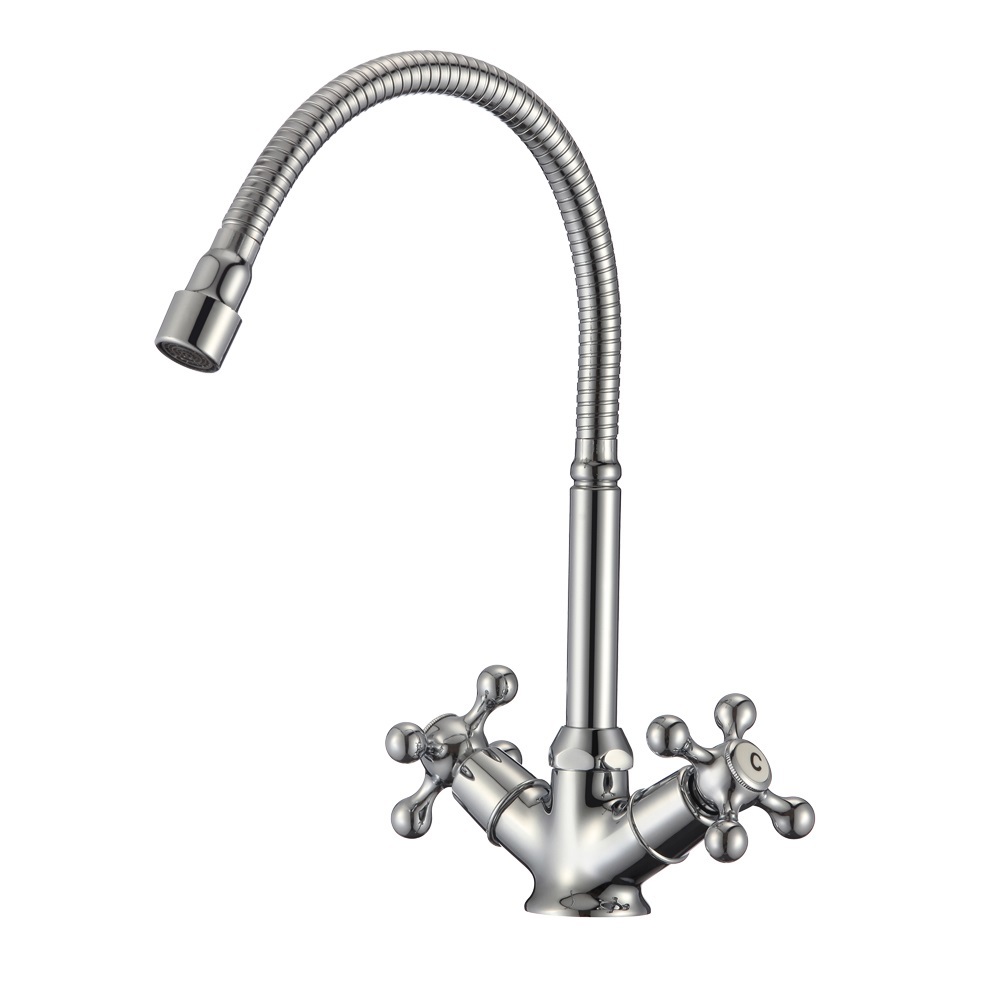 Изображение товара Смеситель для кухни двухвентильный Olive's 01435gr излив 17 см цвет хром