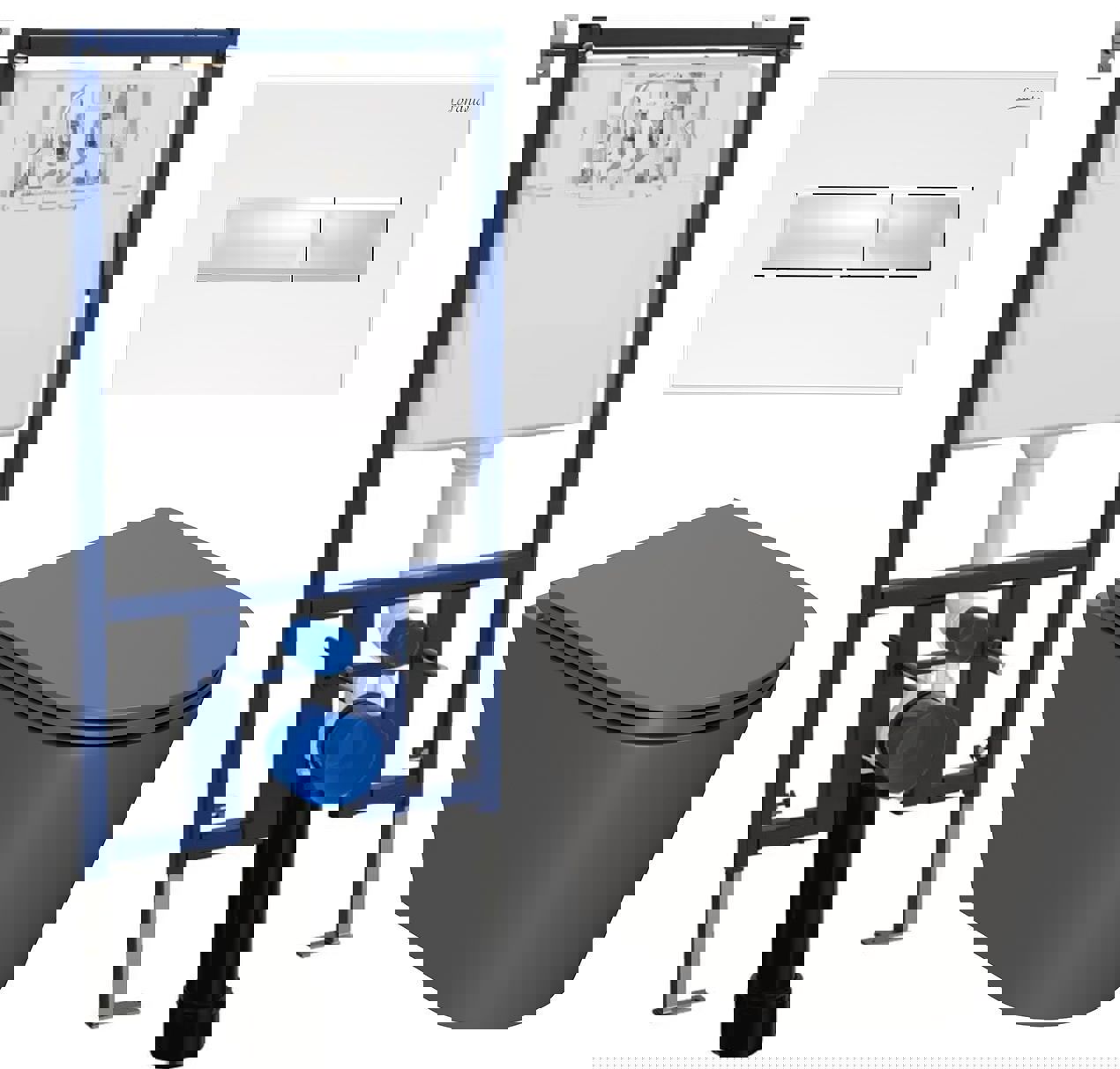 Комплект инсталляция с унитазом Bauedge 4501-7320-BK0002DG цвет серый ...