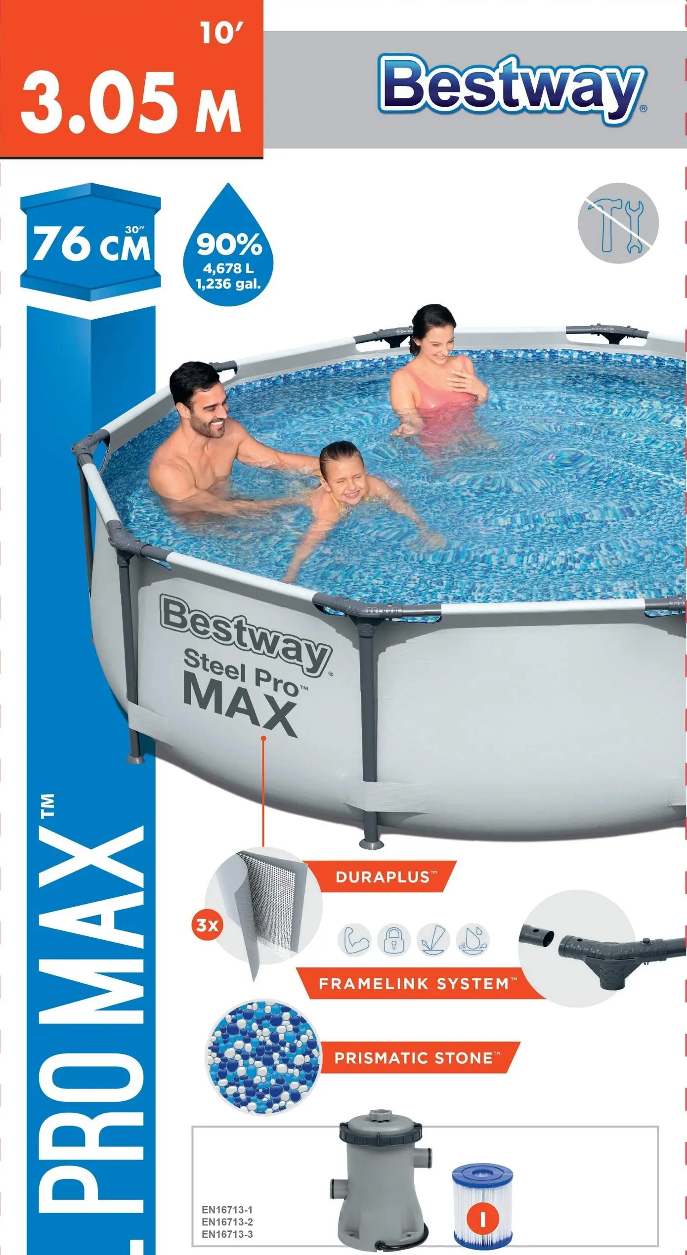 Бассейн каркасный Bestway 56406 BW 305x76 см - 9