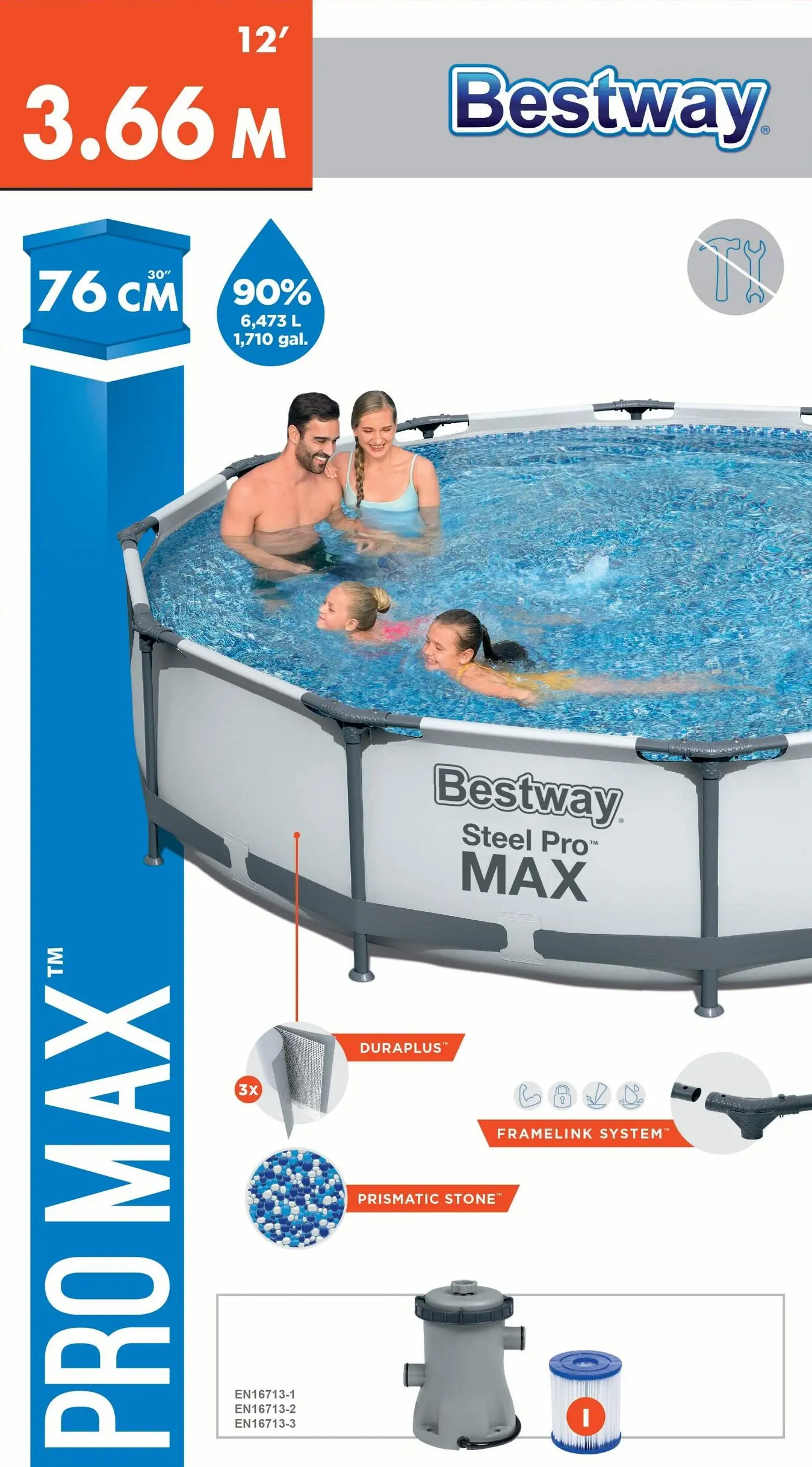 Бассейн каркасный Bestway 56416 BW 366x76 см - 9