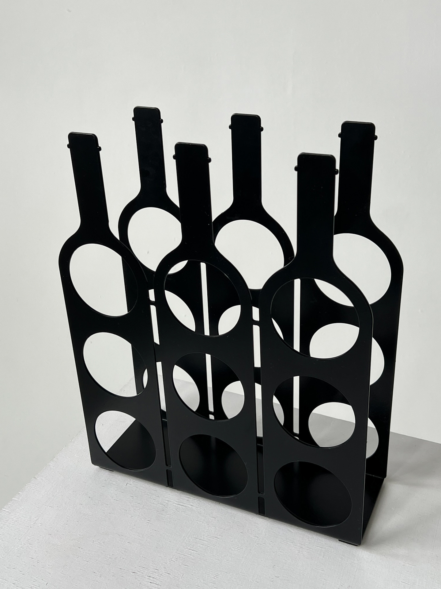 Изображение товара Полка для бутылок Мастерская Уюта Зонт wine_1222_bl 32x40x11 см емкость 9 шт сталь цвет черный