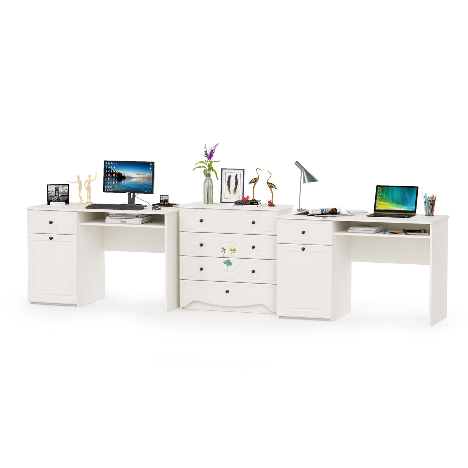 Изображение товара Компьютерный стол Моби Роуз 320x80 см белый