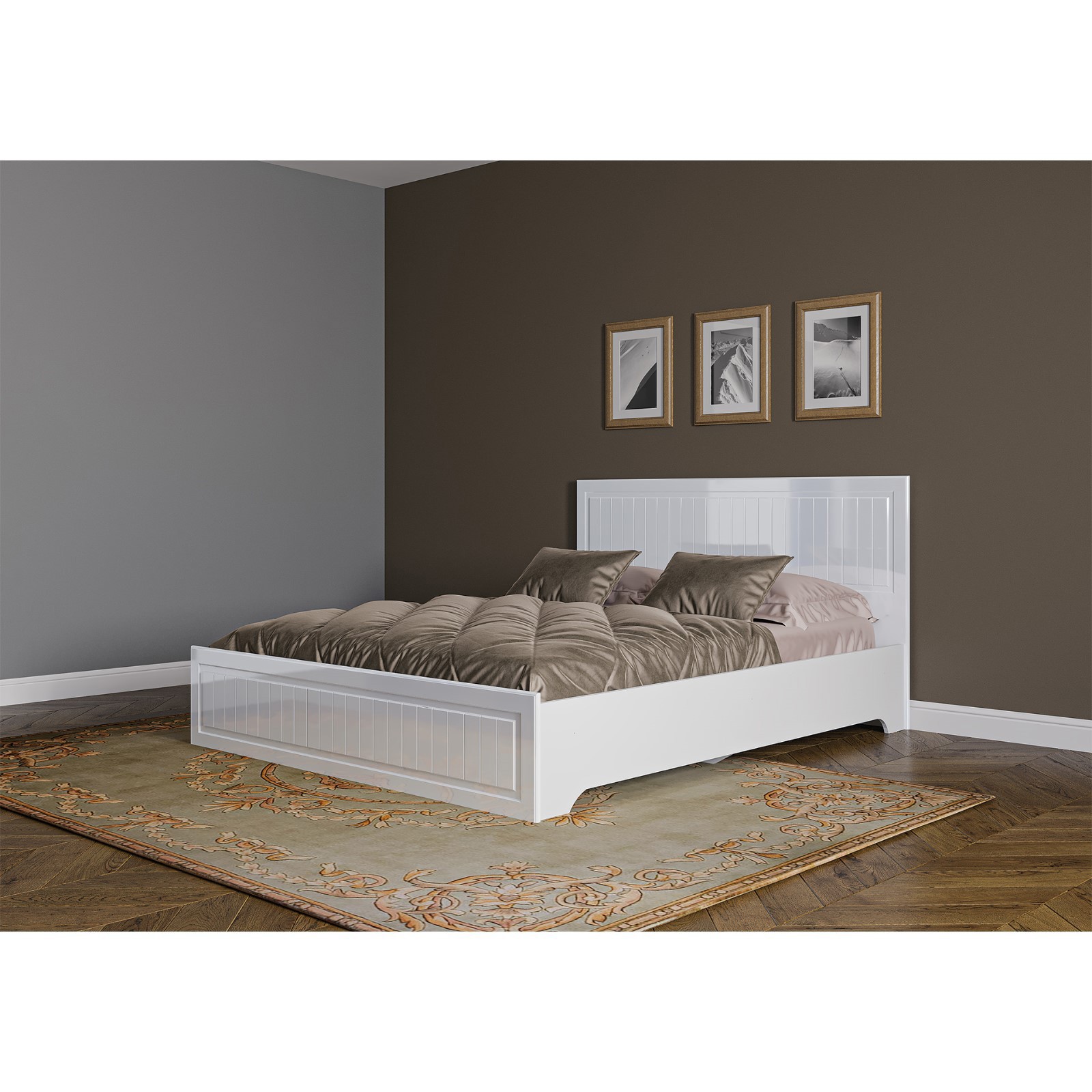 Изображение товара Кровать Лена-2 120х200 см белый глянец современная мебель для спальни