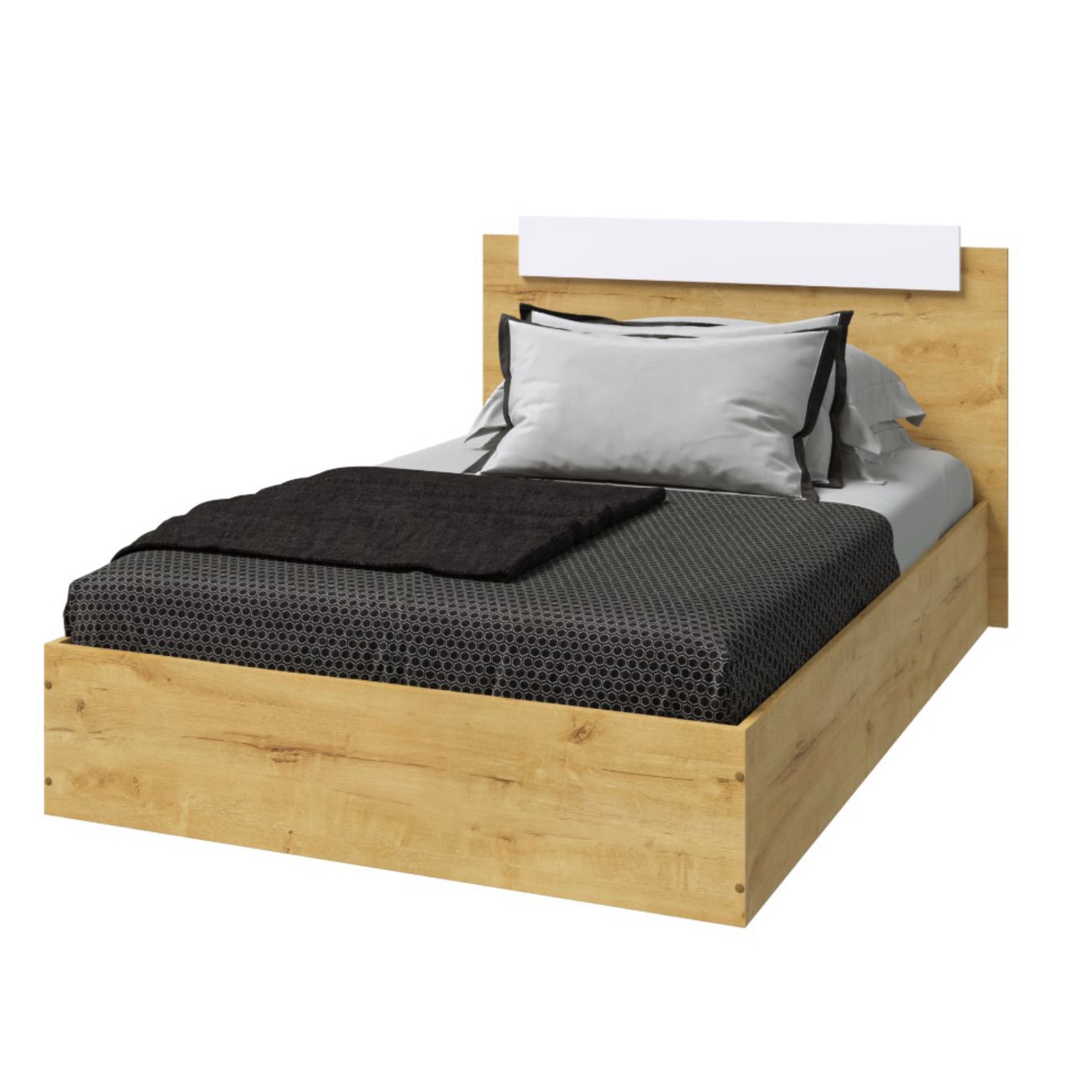 Изображение товара Кровать Клик Мебель 7877501 90x200 см из ЛДСП белый дуб вотан