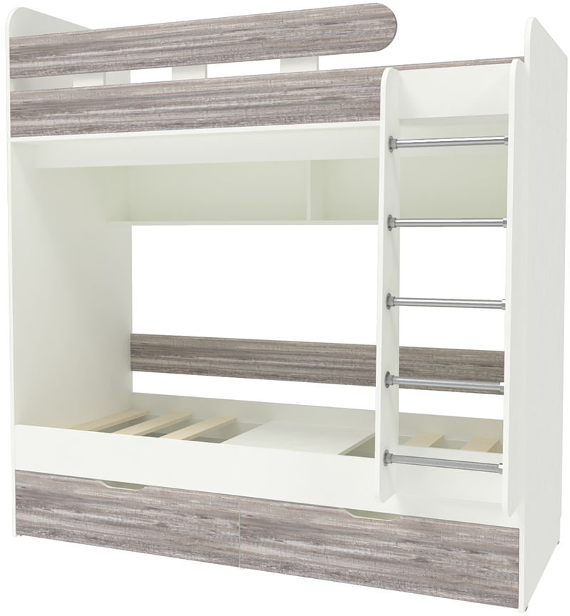 Изображение товара Двухъярусная кровать Кариви Юниор 5 194x202 см серый белый Россия
