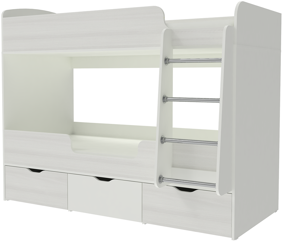 Изображение товара Кровать Кариви Малыш двойняшка 00561-33-04-00 белая 183x146x83 см