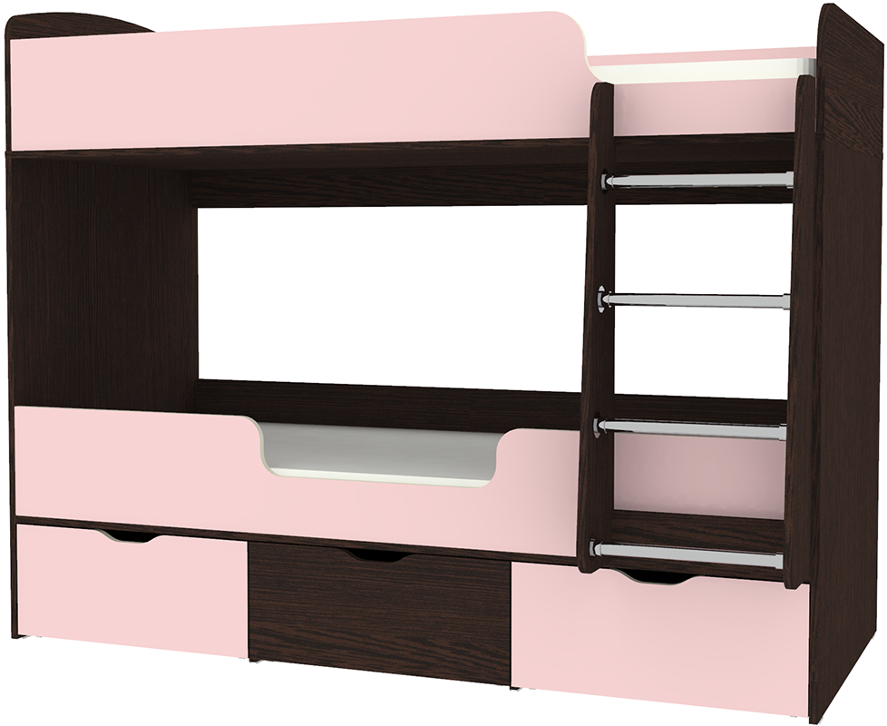 Изображение товара Кровать Кариви Малыш двойняшка 80x180 183x146x83 см цвет венге/розовый