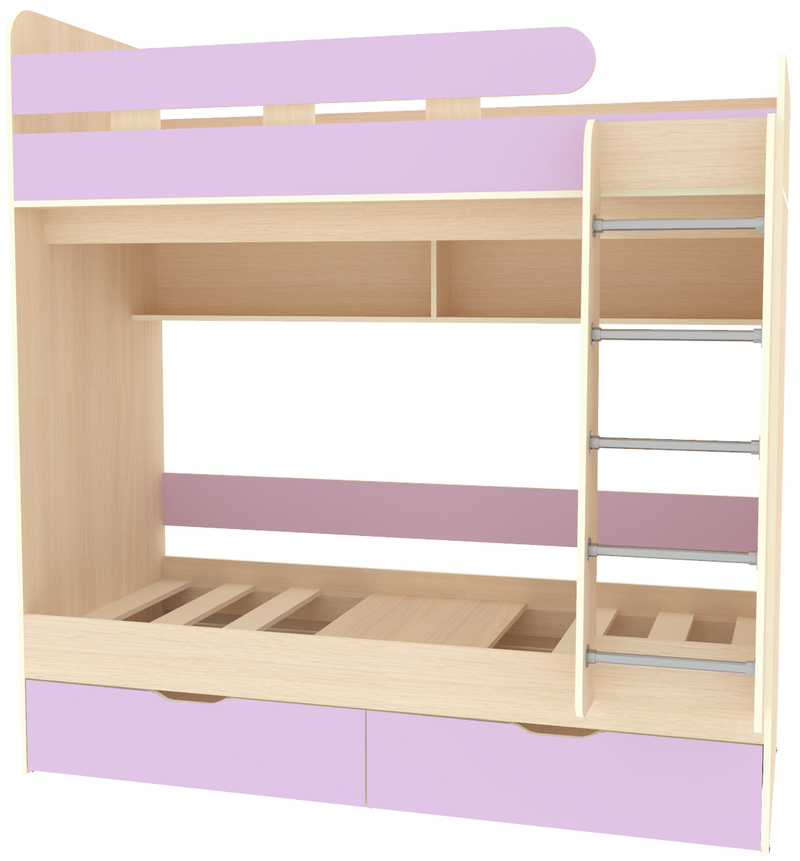 Изображение товара Кровать чердак Юниор 5 80x160 см цвет ирис/дуб молочный