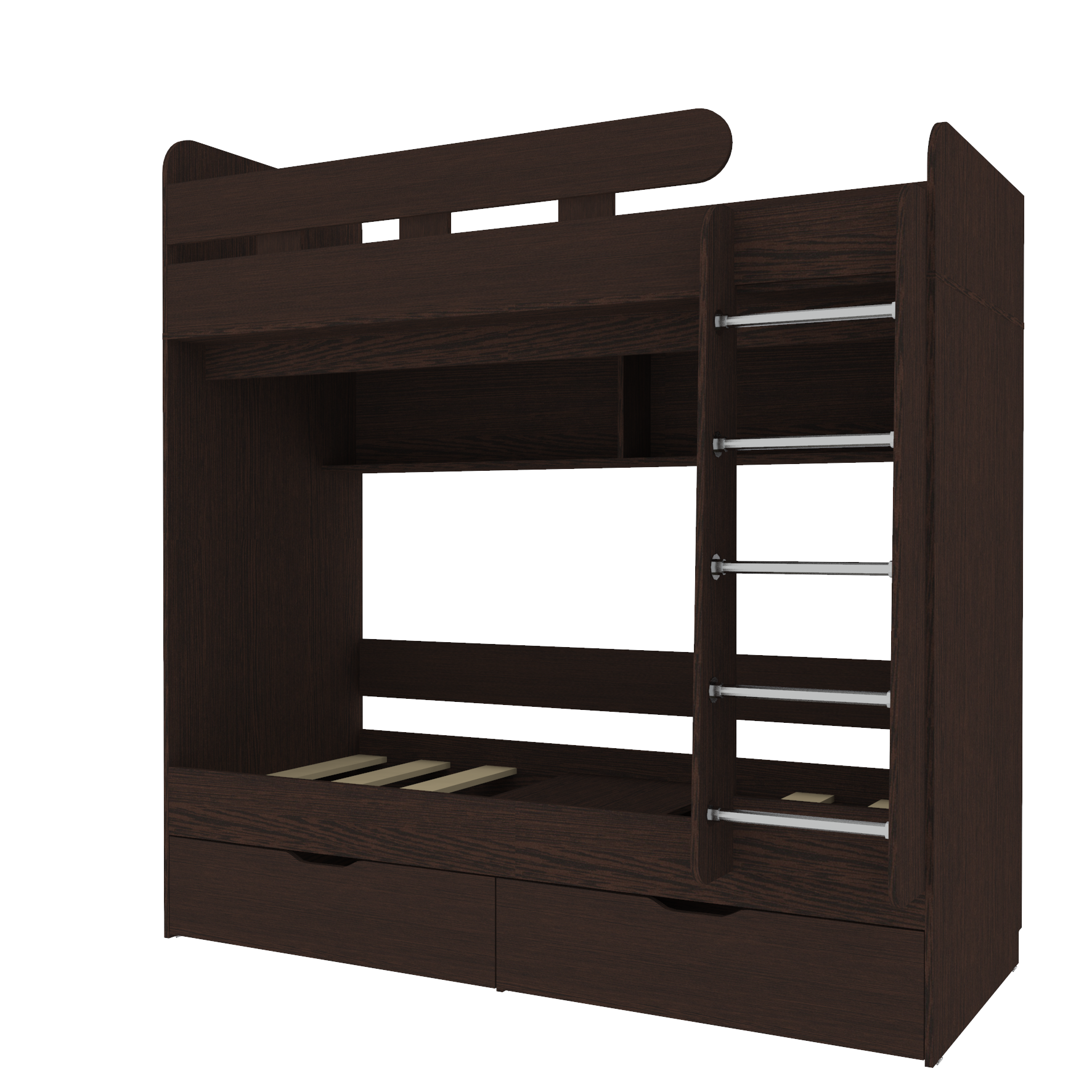 Изображение товара Кровать Кариви Юниор 5 80x160 163.2x201.8x103.2 см цвет венге