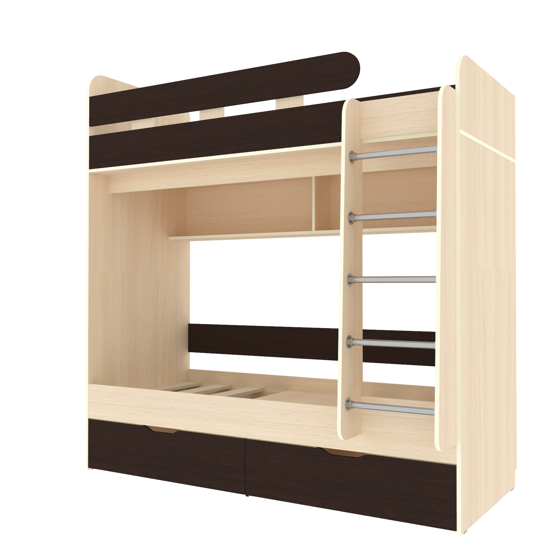 Изображение товара Детская двухъярусная кровать Кариви Юниор 00197-02-01-00, светлый дуб/венге