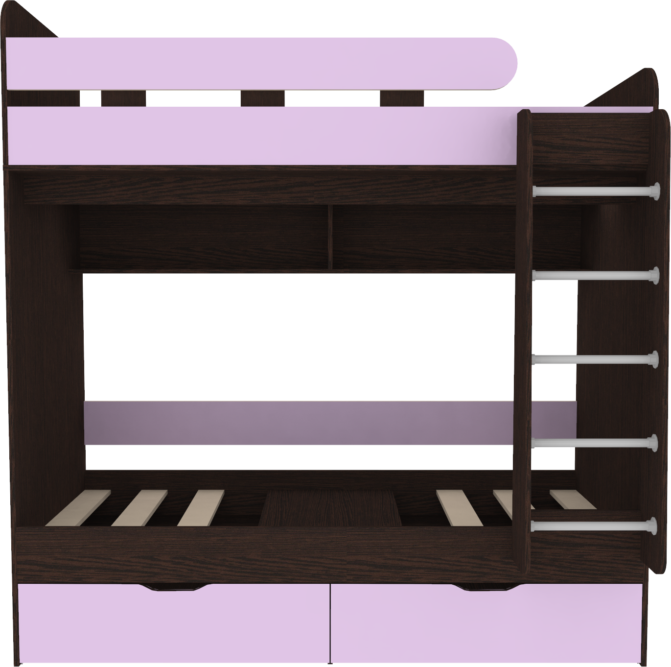 Изображение товара Кровать Кариви Юниор 5 80x160 163.2x201.8x103.2 см цвет ирис/венге