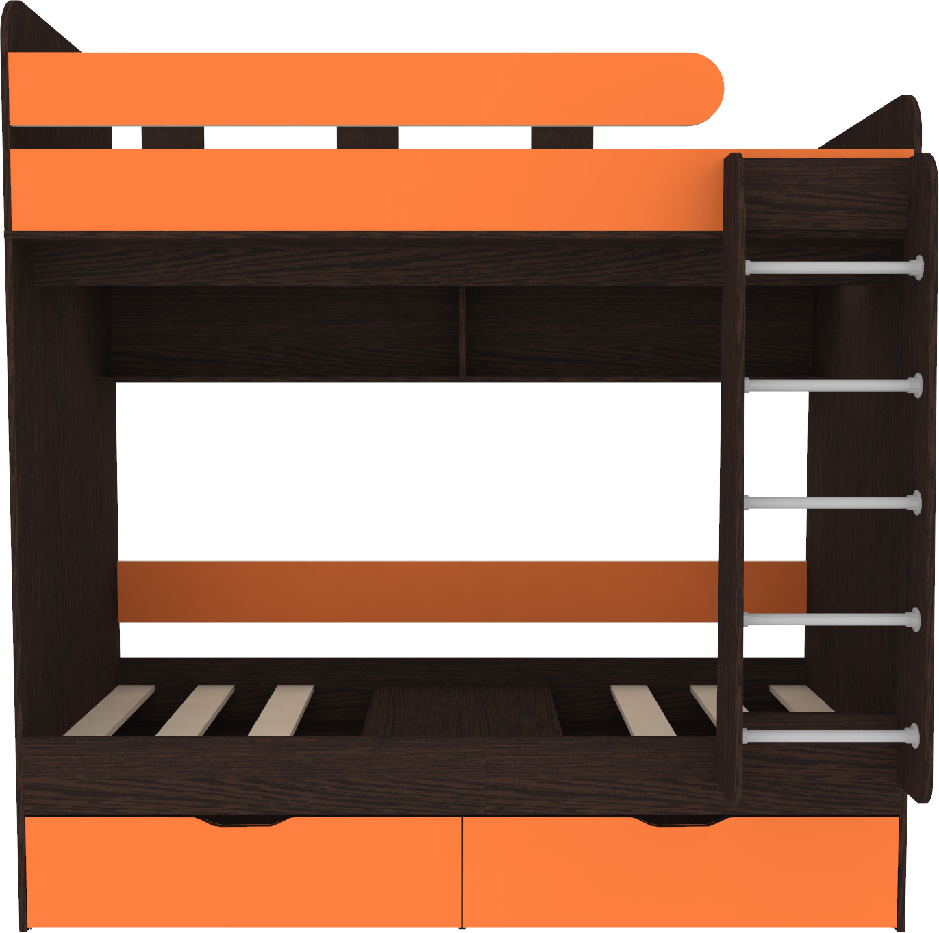 Изображение товара Двухъярусная кровать Кариви Юниор 5 80x160 оранжевый венге Россия