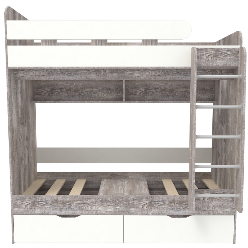 Изображение товара Кровать Кариви Юниор 5 80x160 163.2x201.8x103.2 см цвет белый/бетон