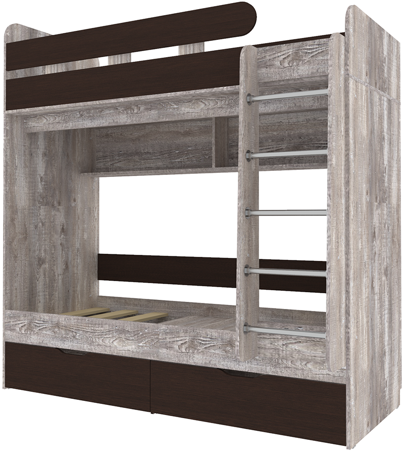 Изображение товара Детская двухъярусная кровать Кариви Юниор 00197-31-02-00 венге бетон