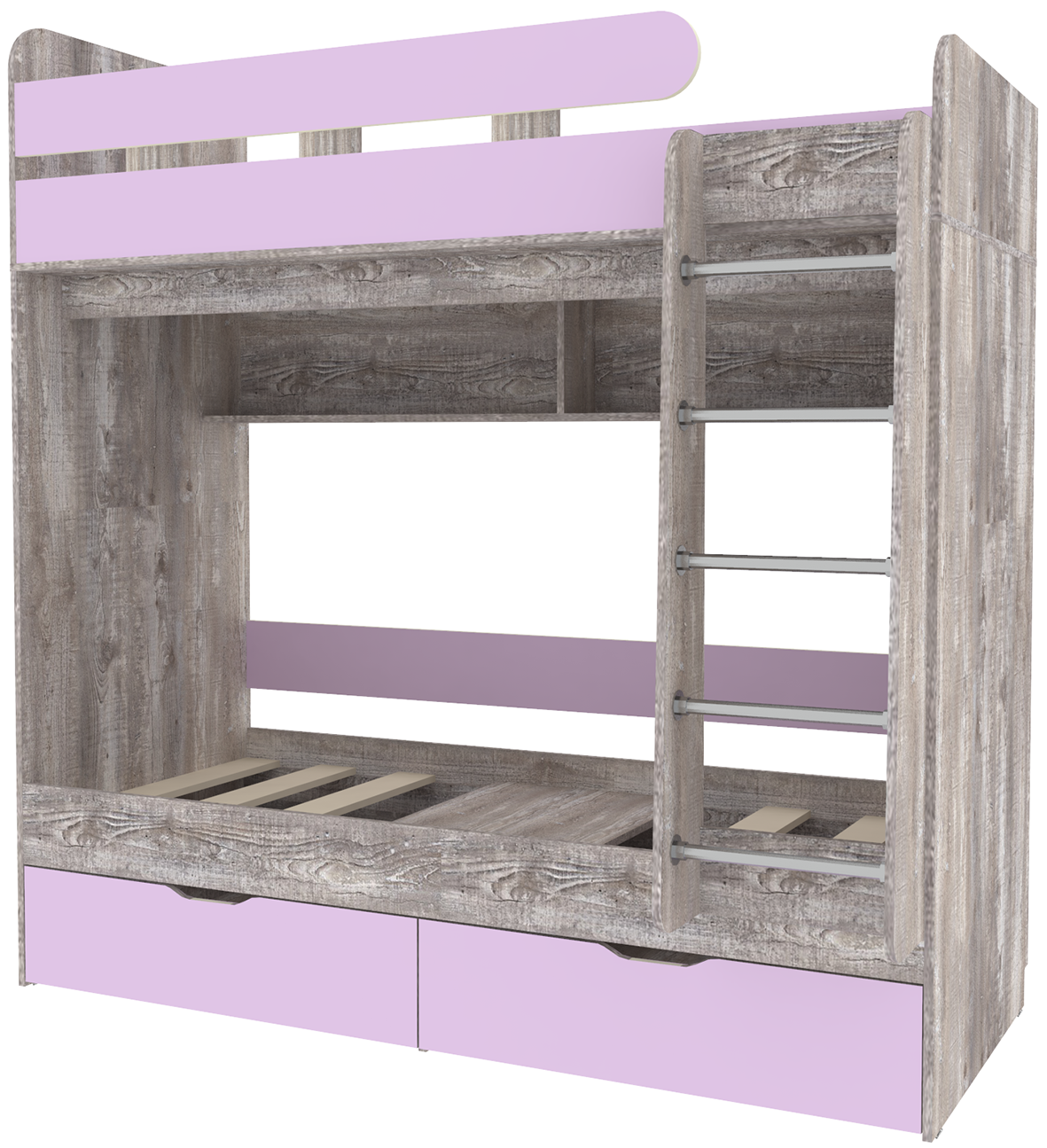 Изображение товара Кровать Кариви Юниор 5 80x190 193.2x201.8x103.2 см цвет ирис/бетон