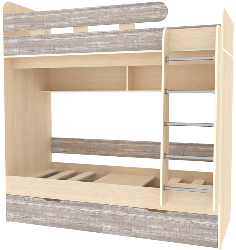 Изображение товара Двухъярусная кровать Кариви Юниор 00197-01-31-00 с безопасностью и функциями хранения