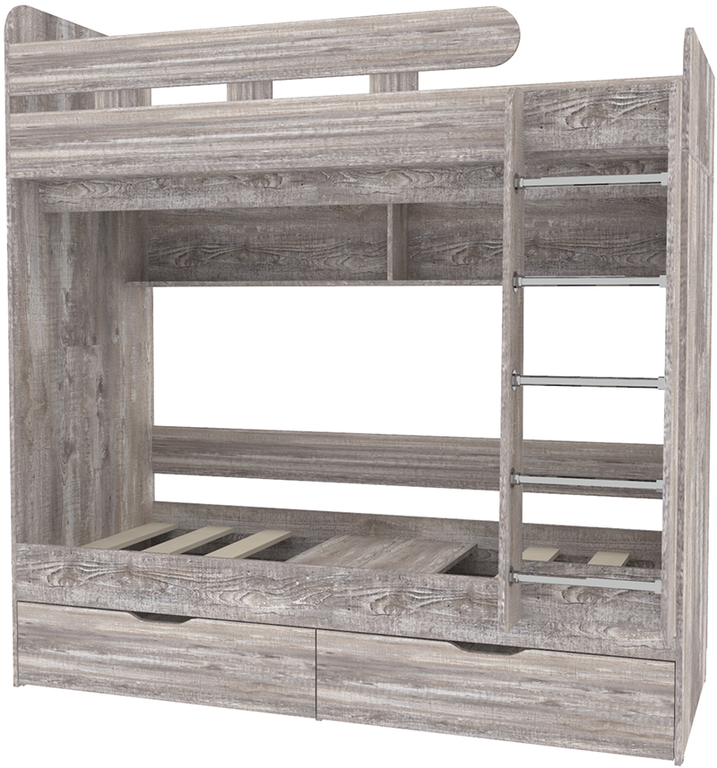 Изображение товара Кровать чердак Юниор 5 80x190 см цвет бетон от КАРИВИ