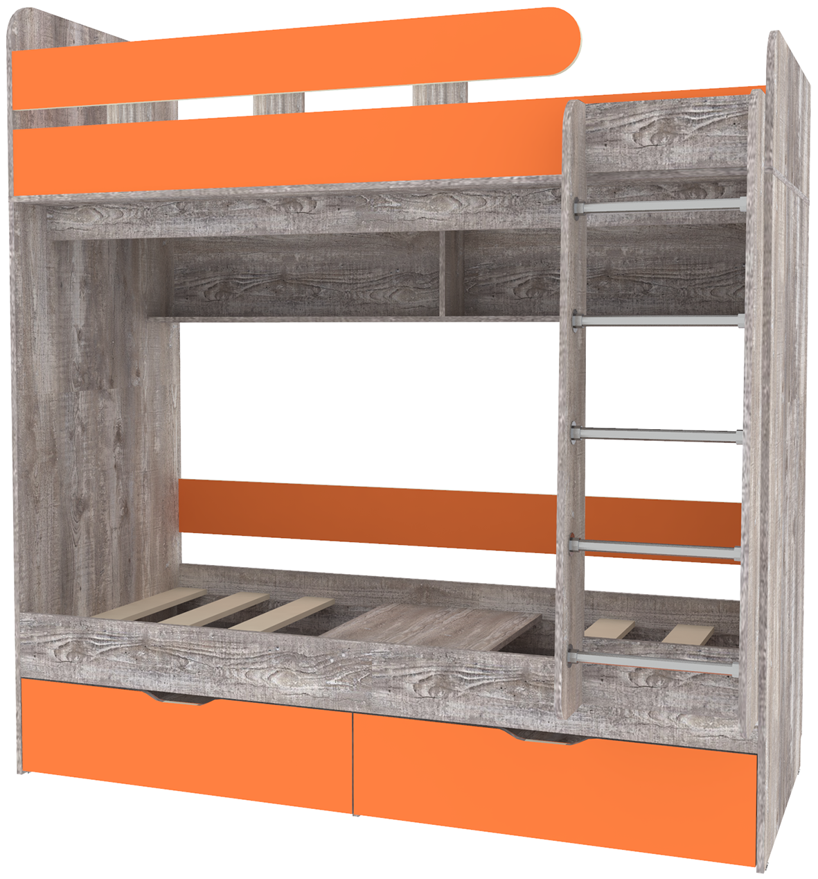 Изображение товара Детская двухъярусная кровать Кариви Юниор 5 оранжевая 193x80 см