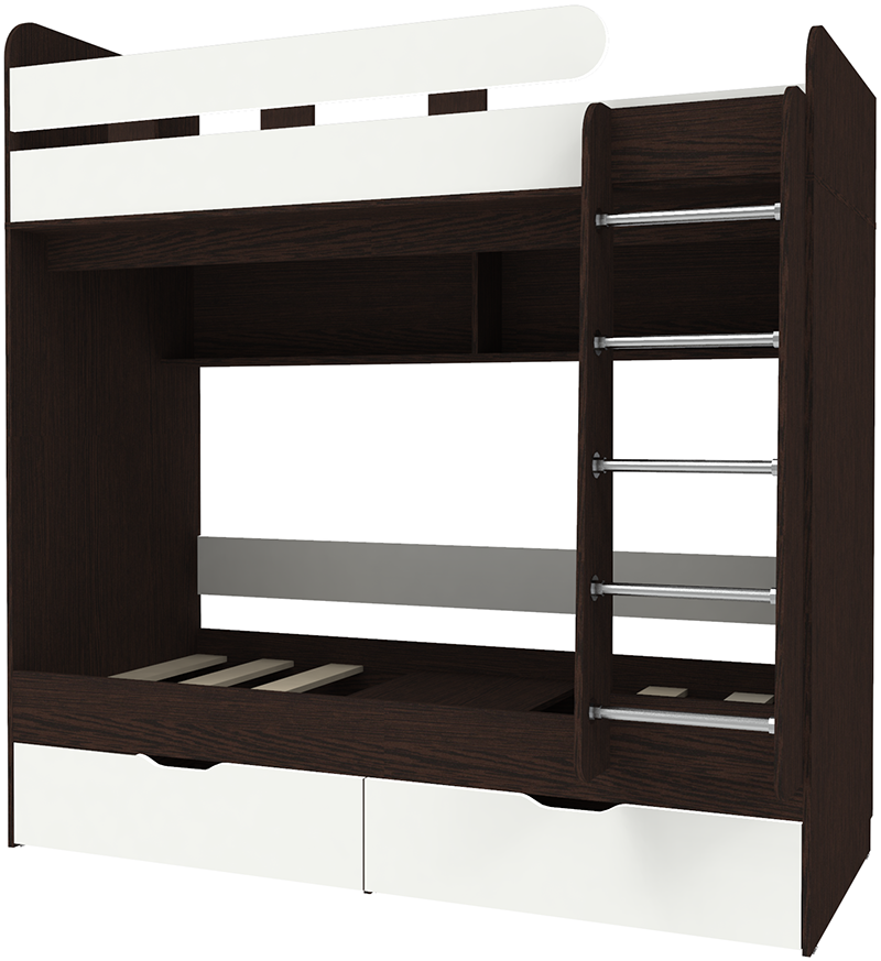 Изображение товара Детская двухъярусная кровать Кариви Юниор 00009-02-33-00 белый венге