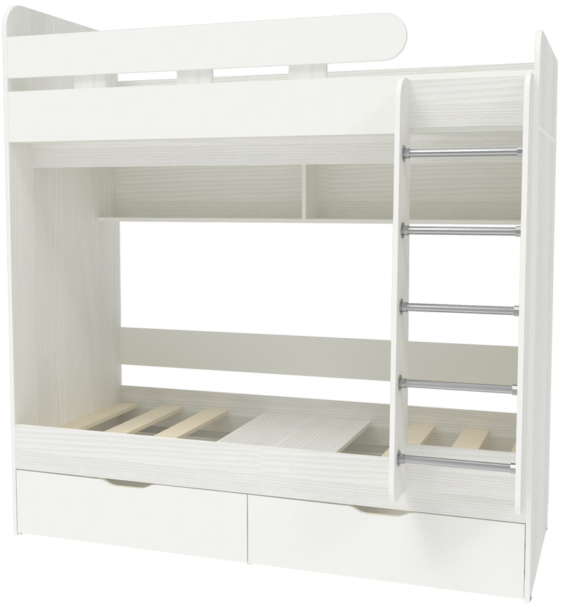 Изображение товара Кровать Кариви Юниор 00197-04-33-00 5 163.2x201.8x103.2 см цвет белый/белое дерево