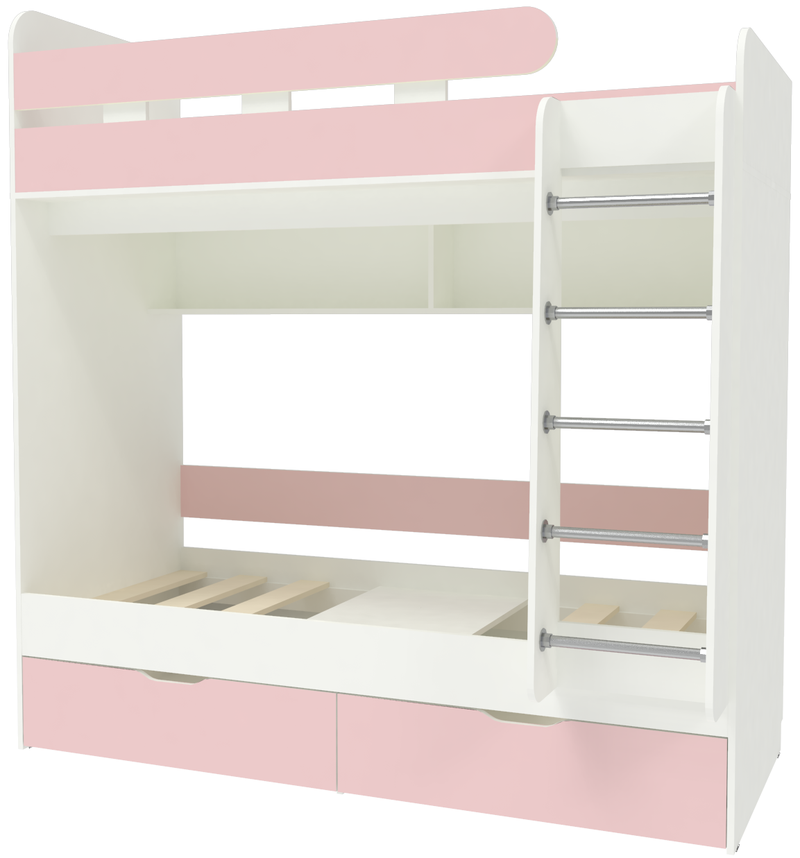 Изображение товара Кровать Кариви Юниор 5 80x190 см белый/розовый