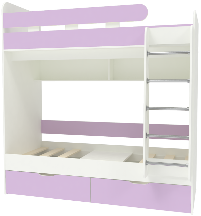 Изображение товара Кровать чердак Юниор 5 80x190 см цвет ирис/белый
