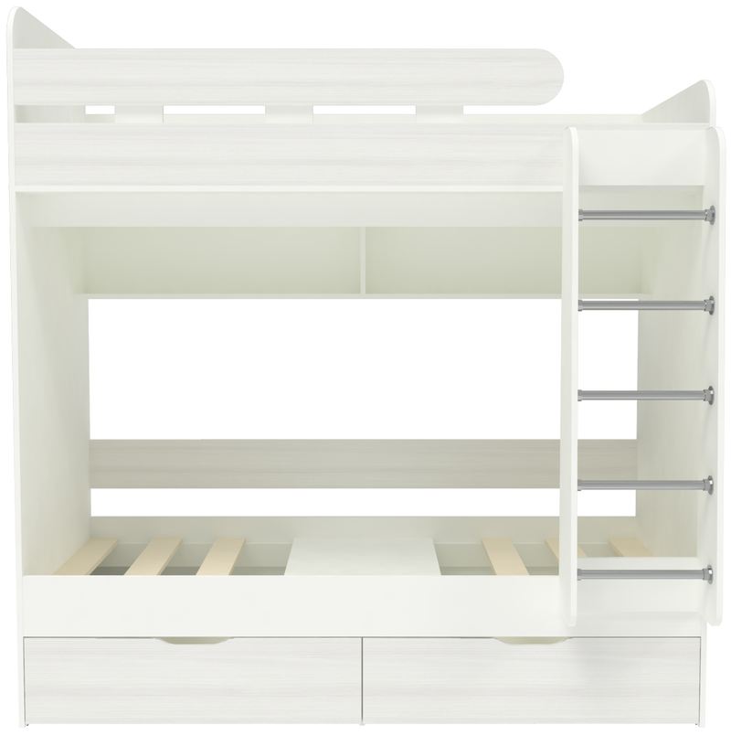 Изображение товара Детская двухъярусная кровать Юниор 5 КАРИВИ 80x190 см белый ЛДСП Россия