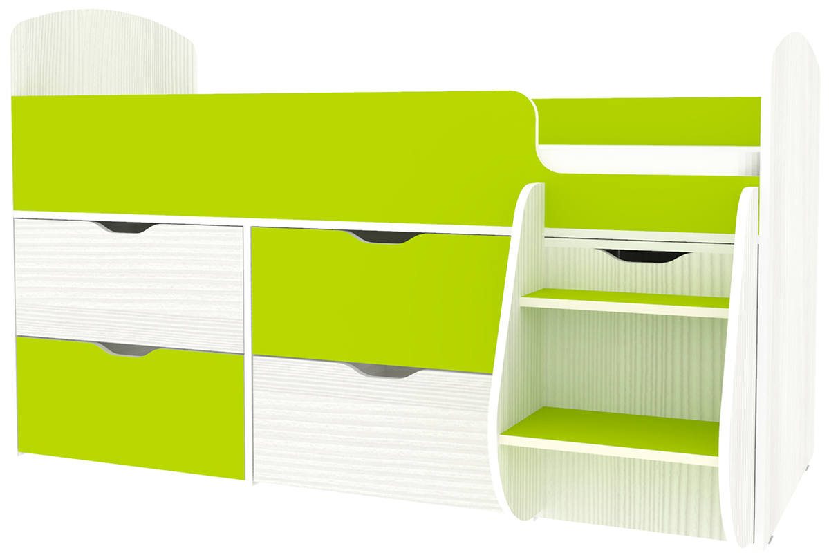 Изображение товара Детская кровать Кариви Малыш 7 с ящиками и безопасными бортиками Россия