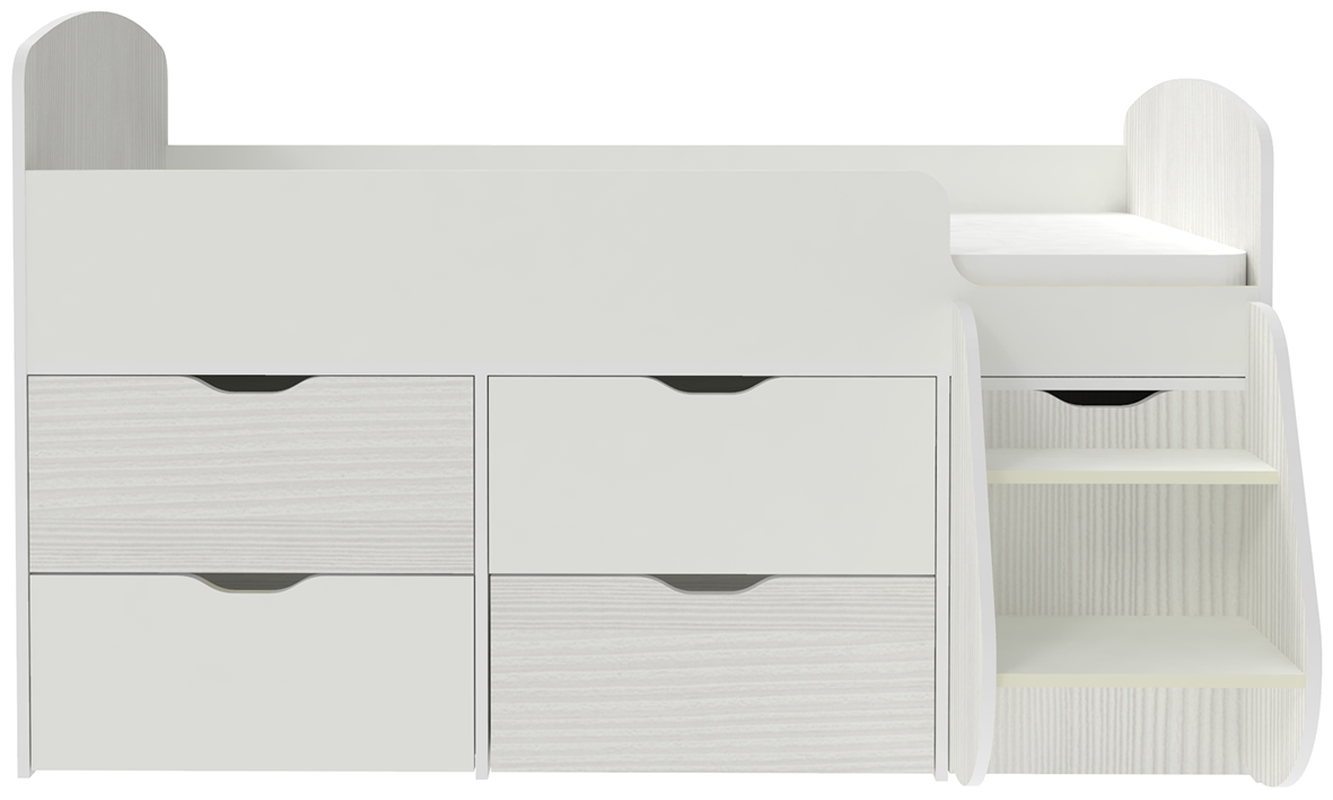 Изображение товара Кровать Кариви Малыш 7 чердак белая 164x101x74 см