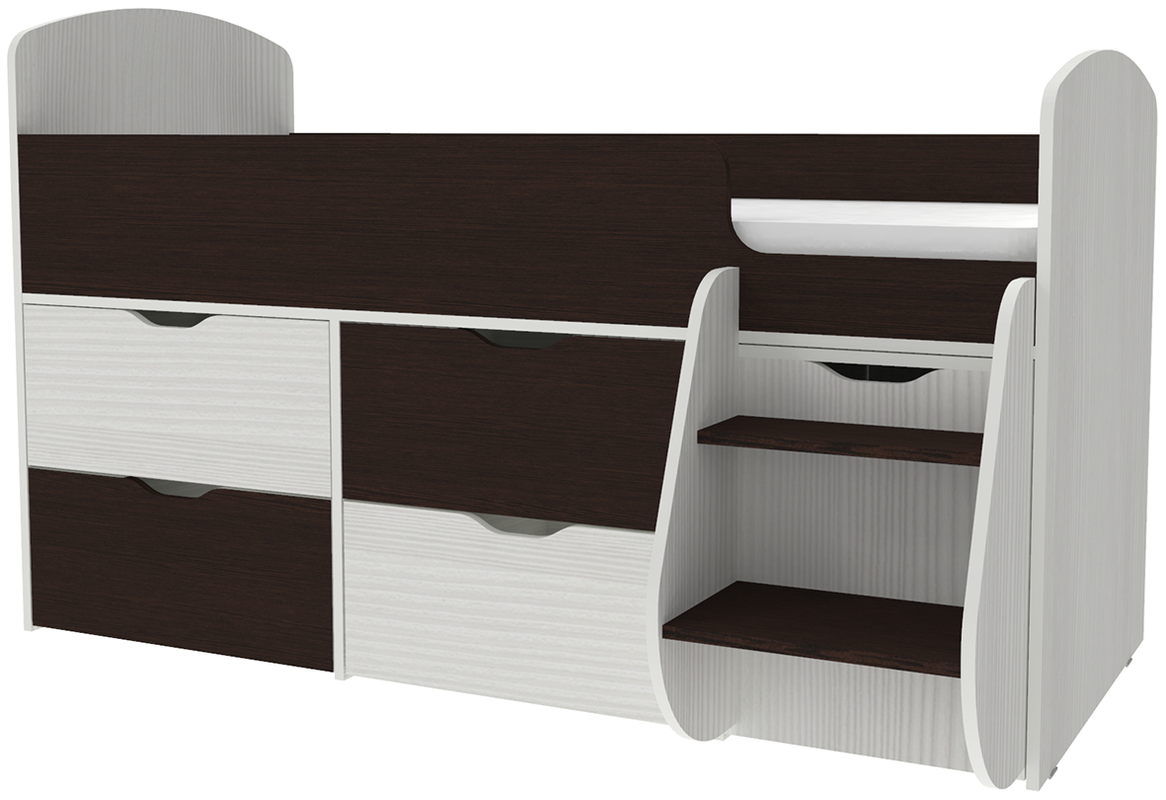 Изображение товара Кровать Кариви Малыш 7 венге/белое дерево