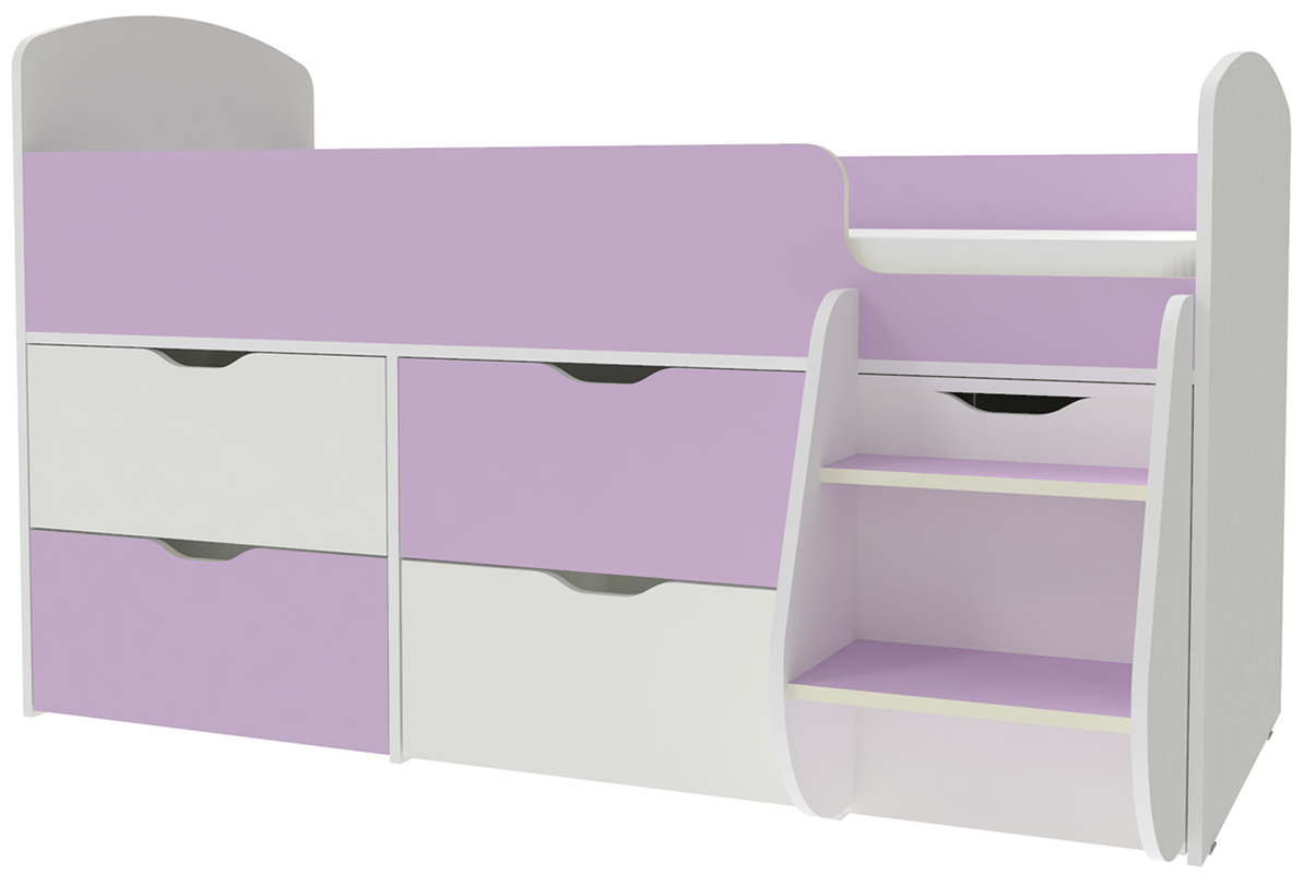 Изображение товара Кровать Кариви Малыш 7 164x101x74 см цвет ирис/белый