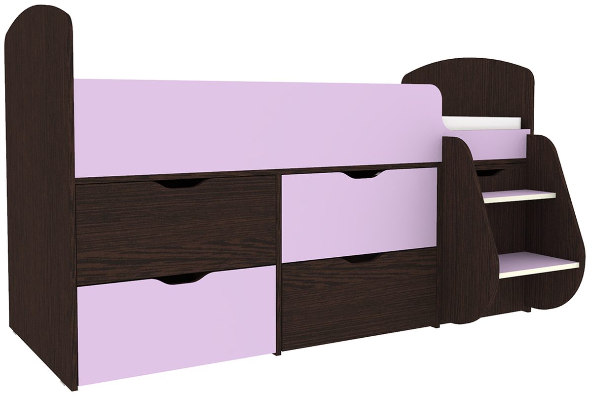 Изображение товара Кровать Кариви Малыш 7 164x101x74 см цвет ирис/венге