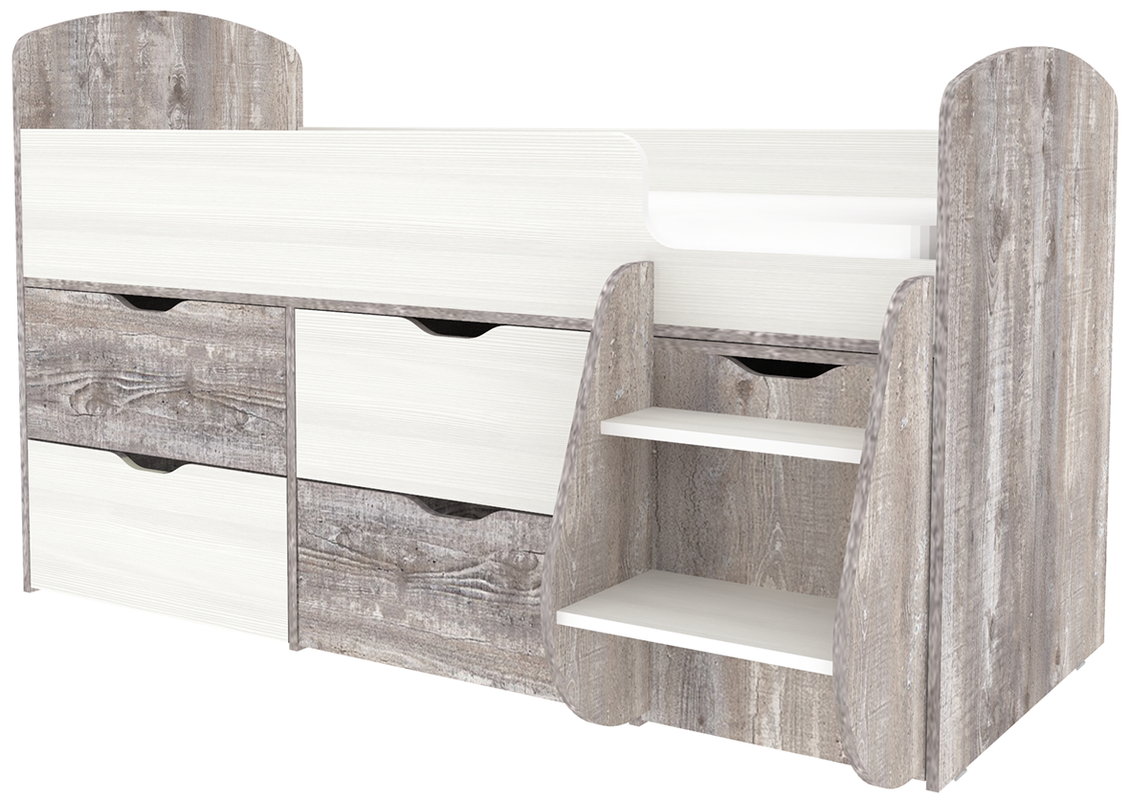 Изображение товара Детская кровать чердак Кариви Малыш 00450-31-04-00 с ящиками и безопасной кромкой