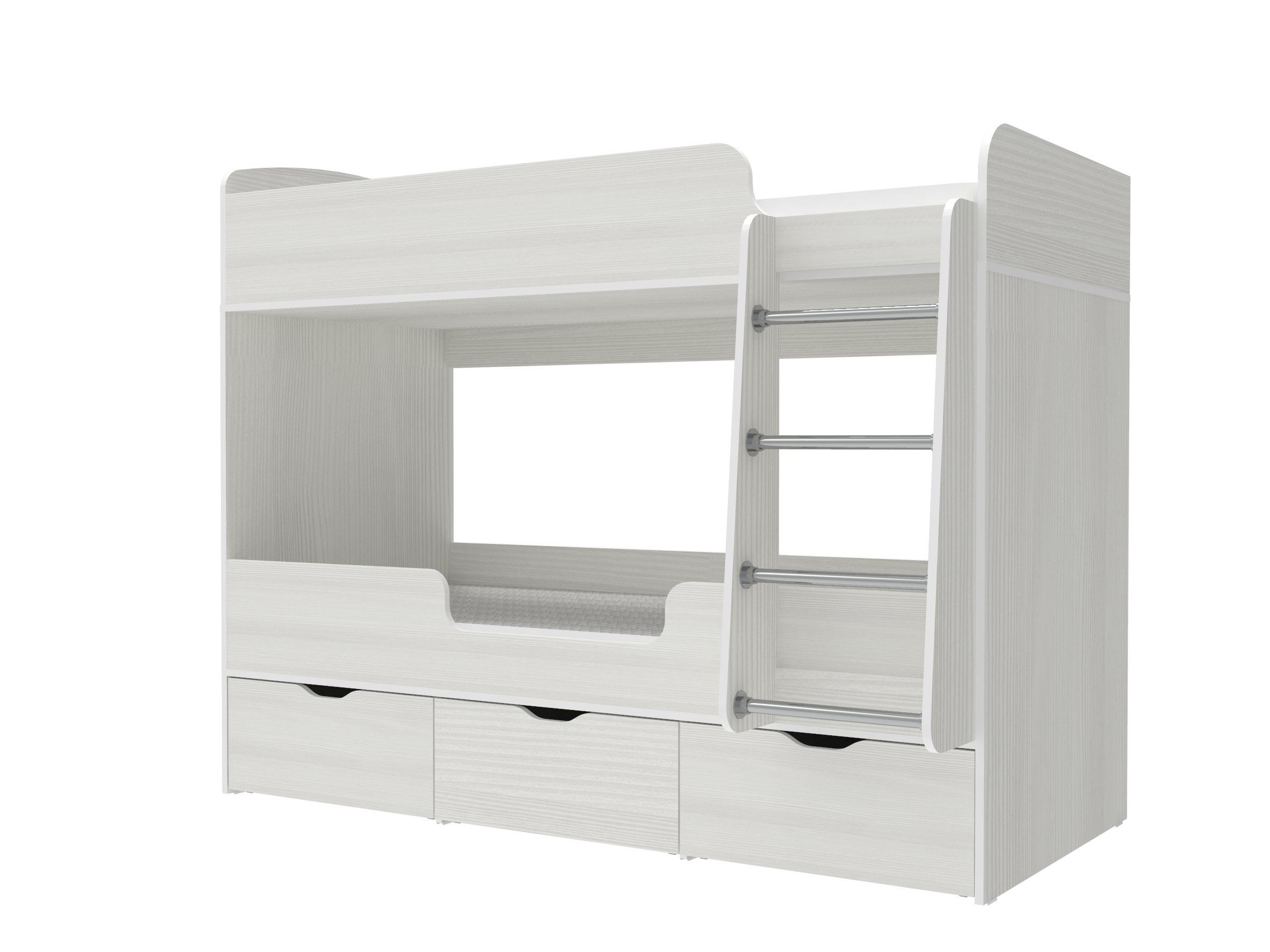 Изображение товара Кровать Кариви Малыш двойняшка 80х180 белое дерево