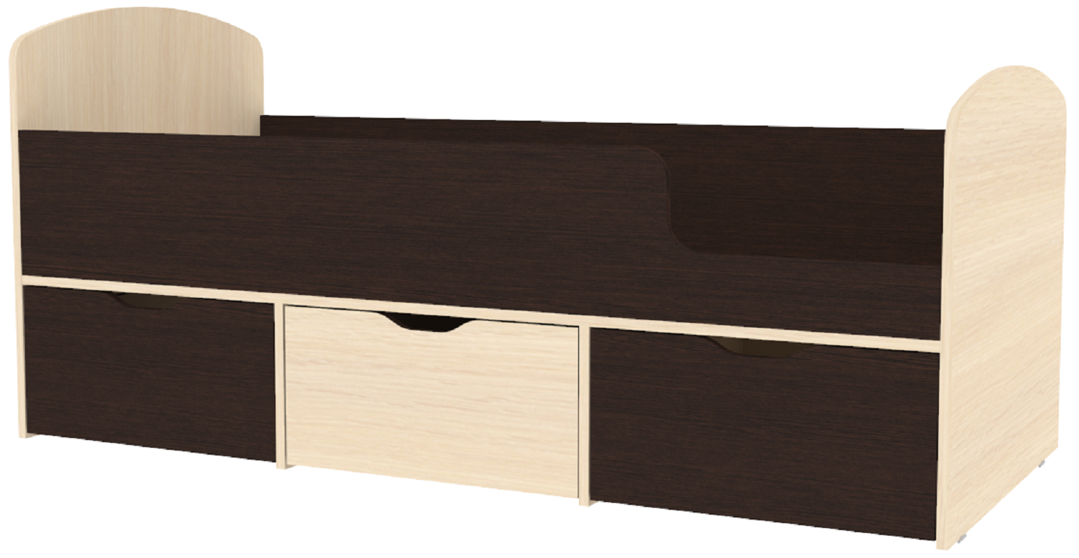 Изображение товара Кровать Кариви Малыш Мини 163x63.2 см венге и дуб молочный